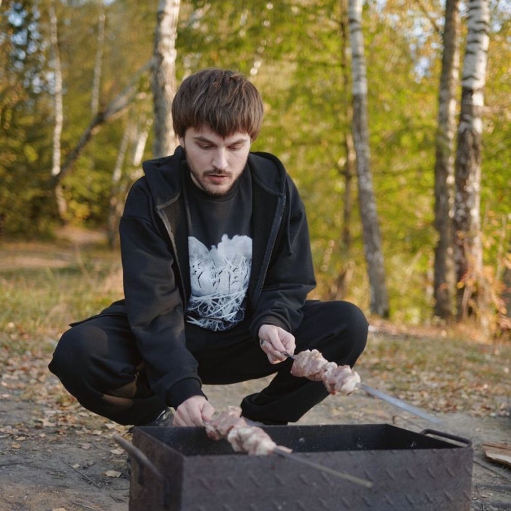 Худи Смерч на молнии оверсайз #7 черный