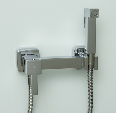 12201 Set Смеситель для гиг. душа КВАДРАТ (ХРОМ)  GANZER  (10/1шт)