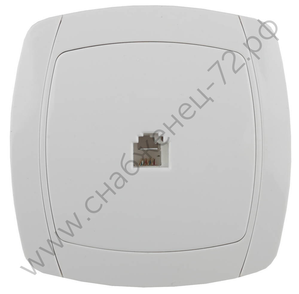 СВЕТОЗАР City light, телефонная одинарная в сборе цвет белый, Электрическая розетка (SV-54217-W)