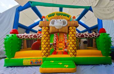 Коммерческий надувной батут «Мир Сафари», 14*7*7,5 м