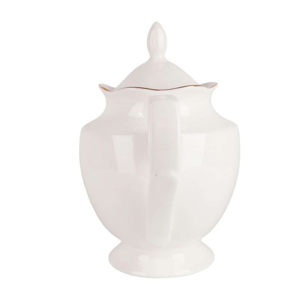 Чайник " " v=1300мл с золотой окантовкой (фарфор) (подарочная упаковка)