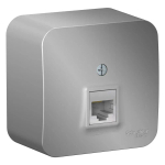 BLANCA О/У РОЗЕТКА компьютерная RJ45, кат.5E, ИЗОЛ.ПЛ., АЛЮМИНИЙ