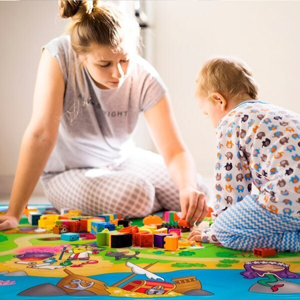 Коврик игровой детский односторонний Funkids Medium-10 (1990х1390х11 мм) Сине-зеленый