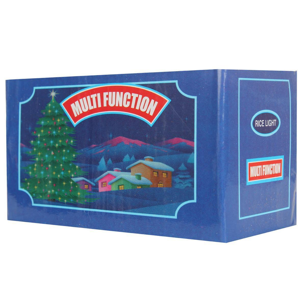 Электрогирлянда м/лампы цветные , 240 ламп, 8,4м, 8 мигания, зеленый провод, кор