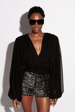 Блузка объемная из шифона