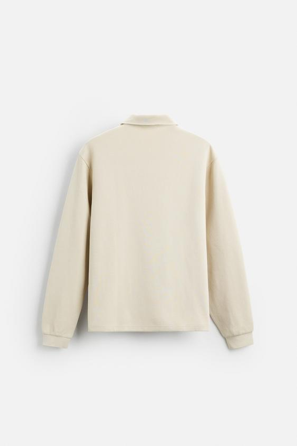 ZARA ПОЛО ИЗ МЯГКОЙ РЕЛЬЕФНОЙ ТКАНИ, ЭКРЮ