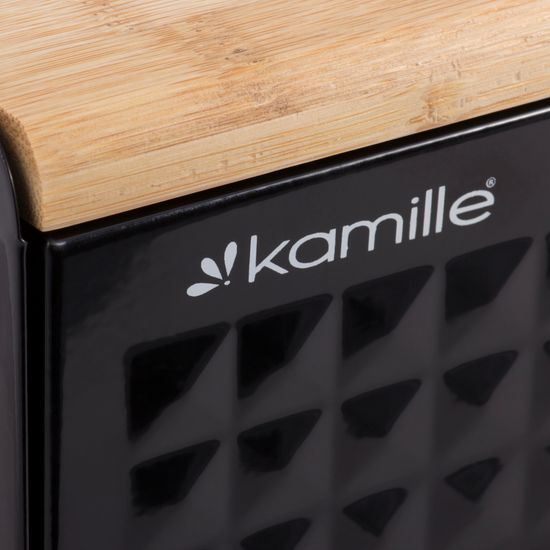 Хлебница Kamille KM 1119 нержавеющая сталь, бамбук