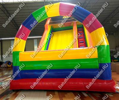 Детский надувной батут-горка "Без радуги никуда" 10*5*8м