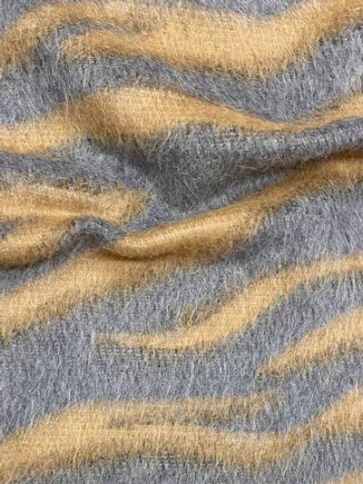 Сури альпака с мохером и шерстью пальтовая с серо-коричневым анималистичным принтом