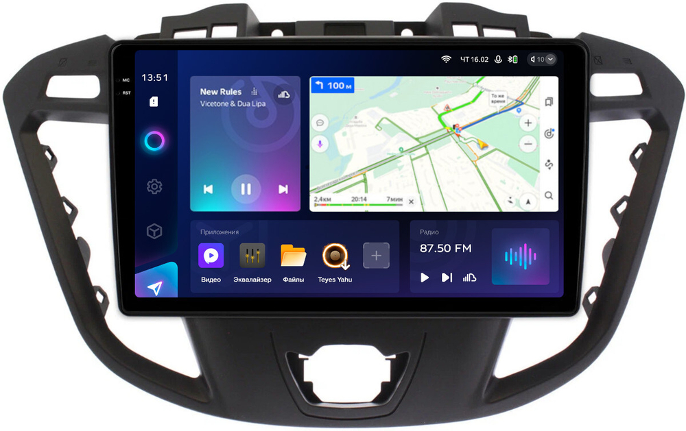 Магнитола для Ford Transit Custom, Tourneo Custom 2012-2019 - Teyes CC3-2K монитор 9.5" 2K QLED на Android 10, ТОП процессор, CarPlay, 4G SIM-слот