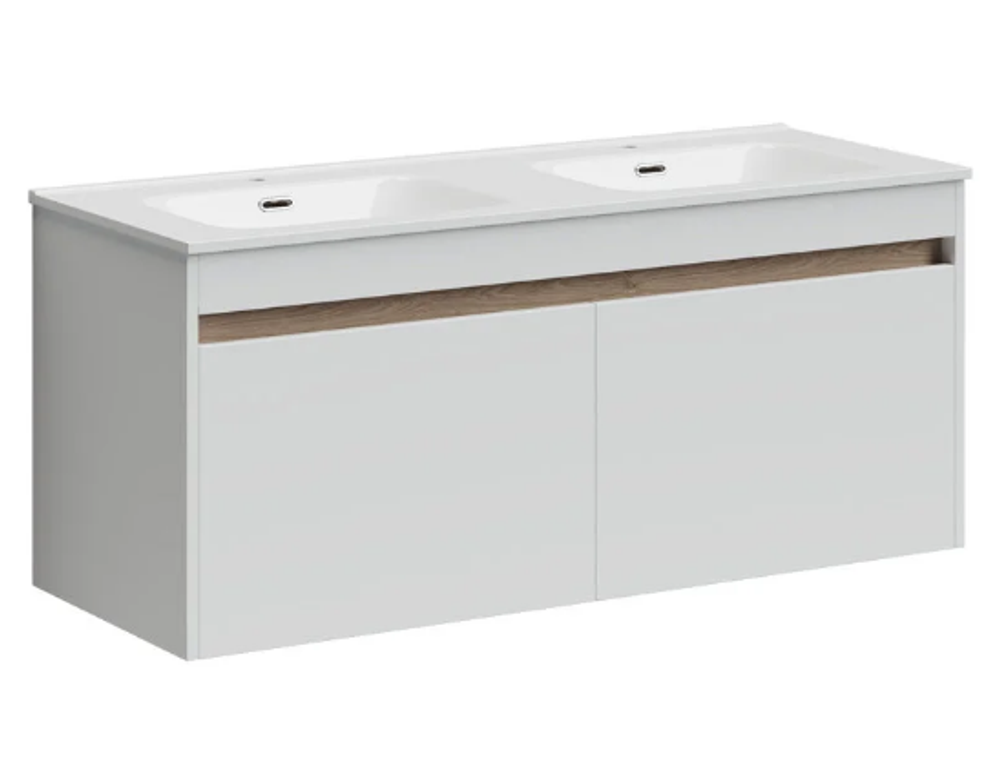 Тумба подвесная SANCOS Smart 1190х450х500, 4 ящика оснащенными доводчиками, белый глянец , арт. SM120-2W