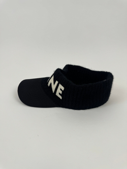 Козырек Celine Black Logo Embossed Wool Detailed Cap