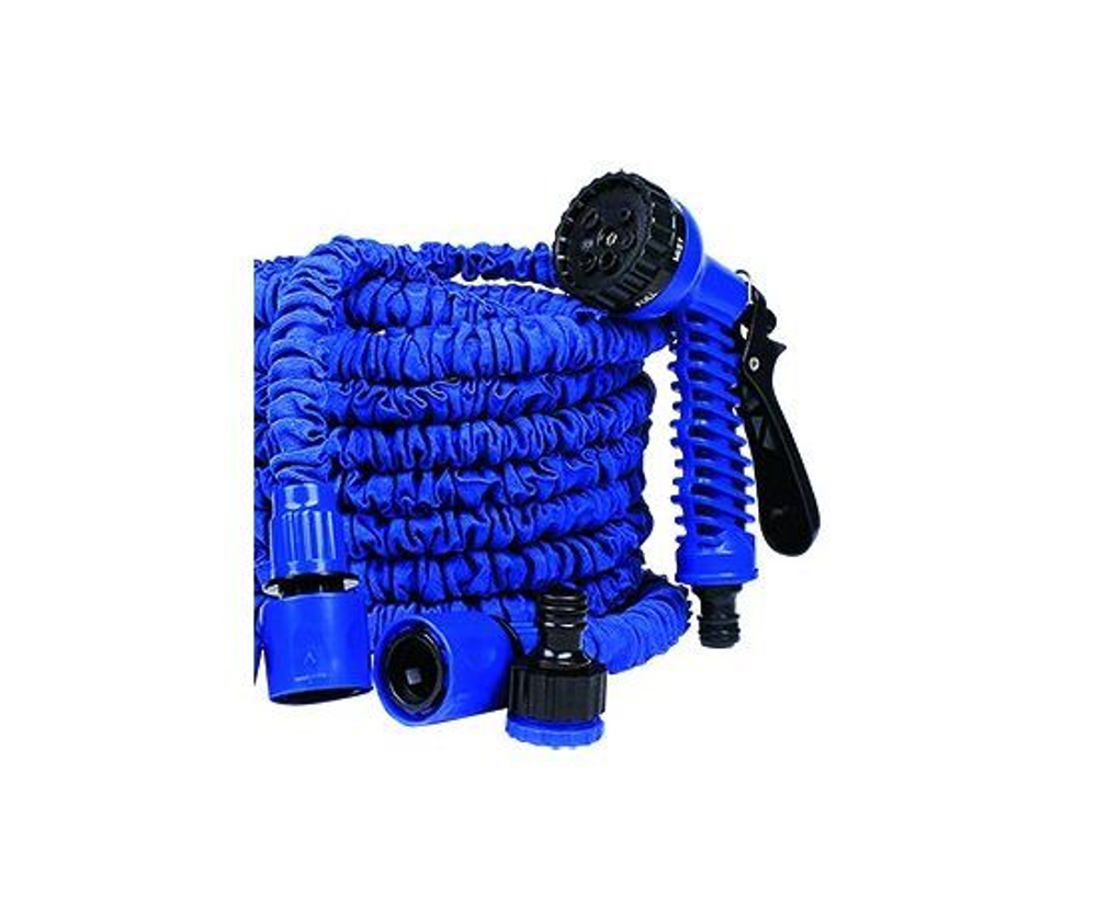 Шланг полив. растягивающийся 15-45м ткан. оплетка с пистолетом-распылит. 8реж., E1M