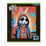 Тетрадь 48л., А5, клетка, Alingar "Go for it", скрепка, мелованный картон (стандарт), блок офсет, 4 дизайна в пленке т/у