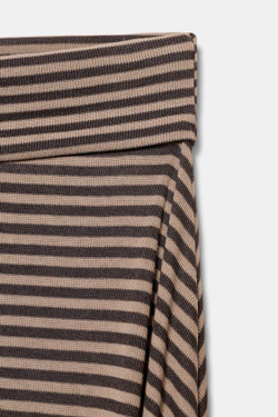 ZARA ЮБКА АСИММЕТРИЧНОГО КРОЯ В ПОЛОСКУ, КОРИЧНЕВЫЙ/ЭКРЮ