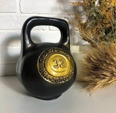 Копилка из гипса «Гиря» 26см черная