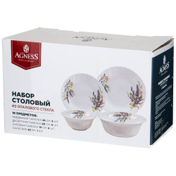 НАБОР СТОЛОВЫЙ AGNESS LAVENDER FIELD 19ПР: 25СМ/20СМ/15СМ/23СМ. 598-063