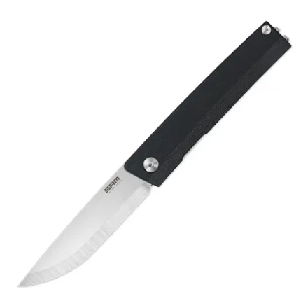 Нож складной SRM 401L-GB Gent Scandi Satin/Stonewash (10Cr15CoMoV, Black G10)