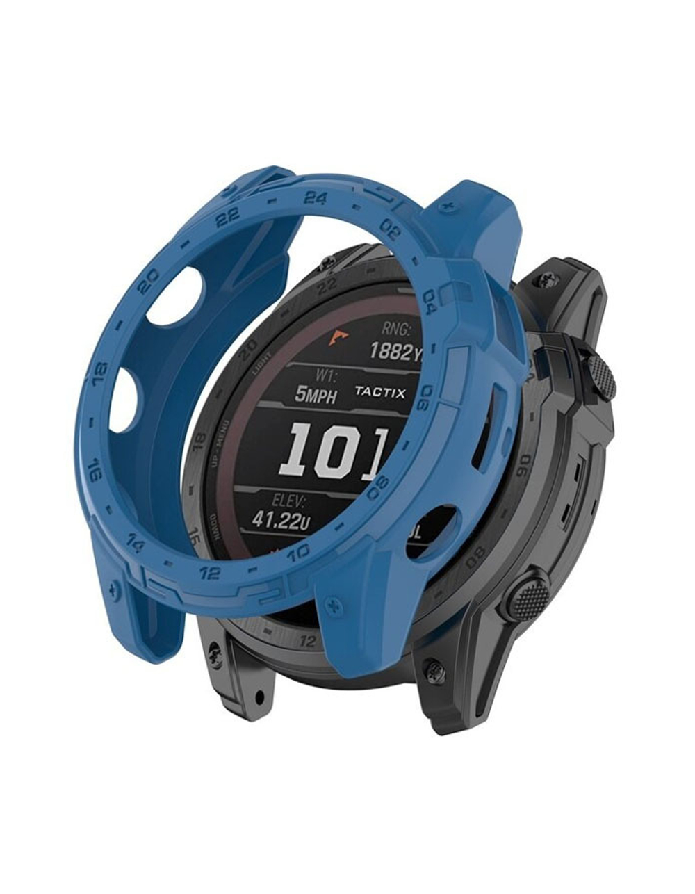 Защитный бампер чехол для часов Garmin Fenix 7X, Tactix 7 / 7 Pro, Enduro 2 материал TPU (Синий)