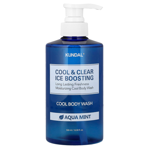Kundal, Cool & Clear Ice Boosting, прохладный гель для душа, вода с мятой, 500 мл (16,9 жидк. унц.)