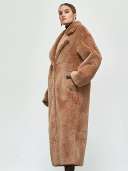 Шуба чебурашка длинная из овечьей шерсти, SilverFox (арт.S1072rm09bz)
