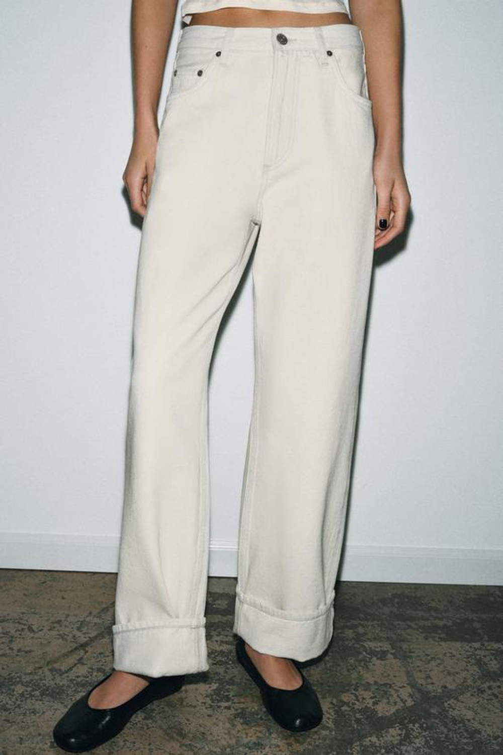 ZARA ДЖИНСЫ BAGGY СО СРЕДНЕЙ ПОСАДКОЙ — ZW COLLECTION, ГОЛУБОЙ