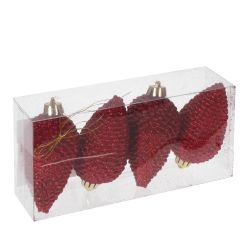 GAEM Набор из 4шт Украшение новогоднее "Шишка", L17 W5 H9 см