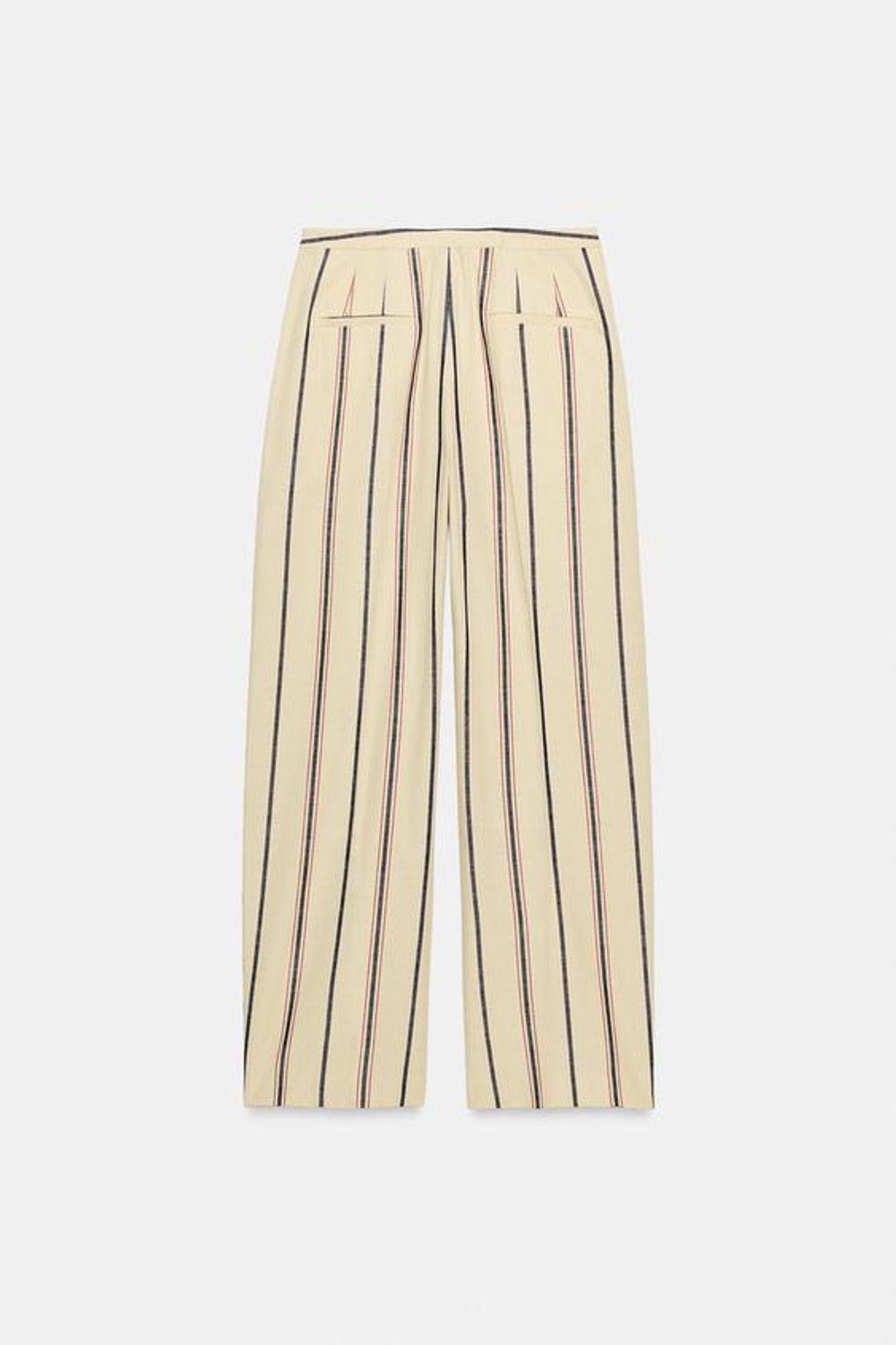 ZARA БРЮКИ В ПОЛОСКУ СО СКЛАДКАМИ — ZW COLLECTION, БЕЖЕВЫЙ