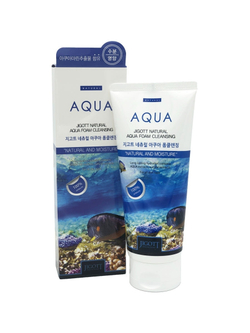 Jigott  Natural Aqua Foam Cleansing увлажняющая пенка для умывания с аквамарином