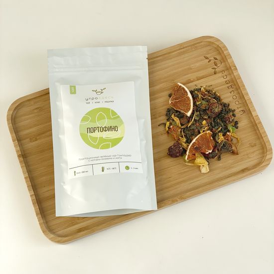 Зелёный чай листовой фруктовый Портофино, 80г