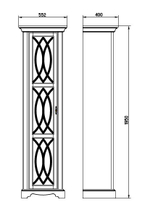 Витрина 55.2х40х195, Вера, с одной дверью, массив сосны, Dipriz