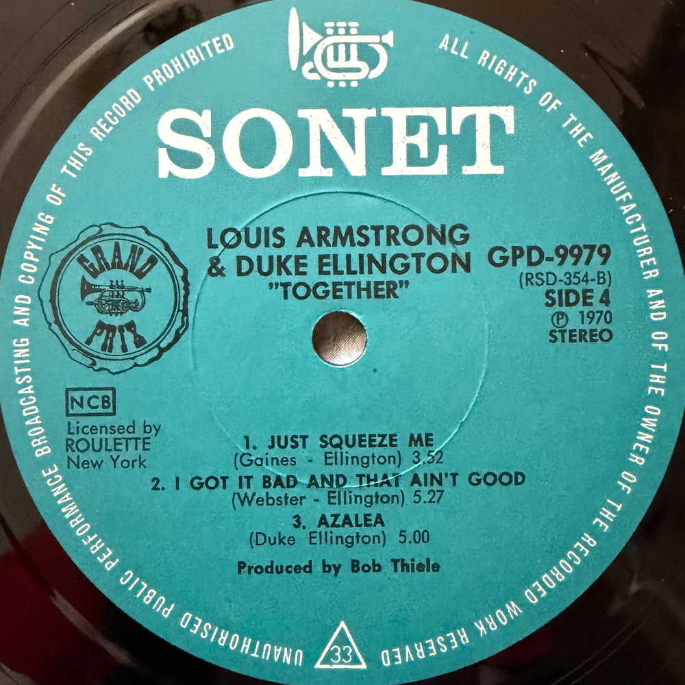 Louis Armstrong & Duke Ellington ‎– Together 2LP (Швеция 1970г.) Т
