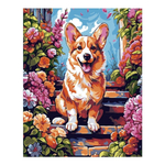 Картина по номерам 40*50см "Корги в цветах" (Lori)