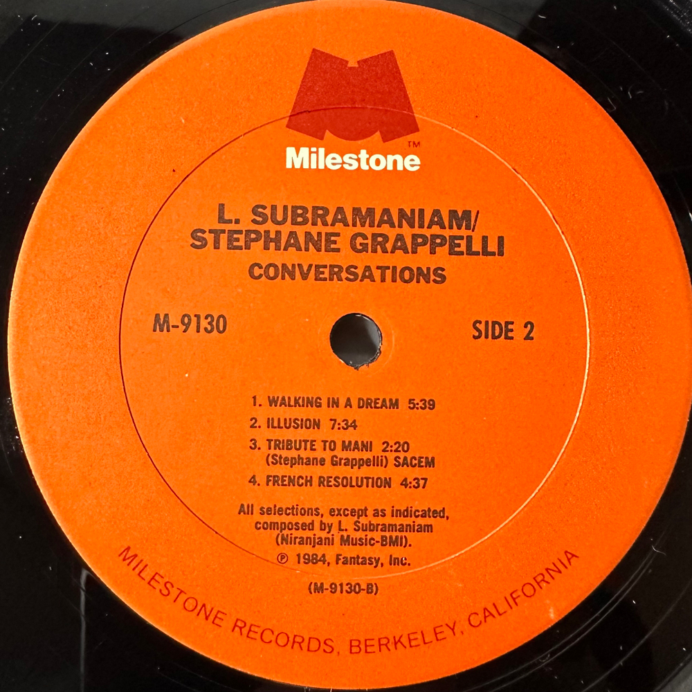 L. Subramaniam / Stephane Grappelli ‎– Conversations (США 1984г.)