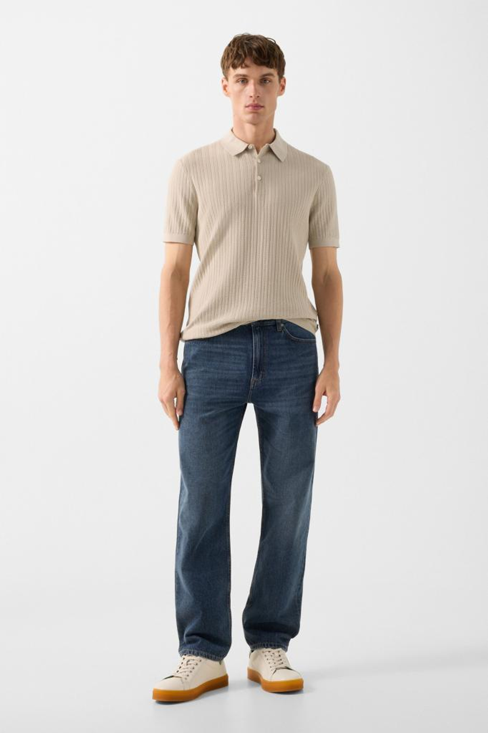 Джемпер с коротким рукавом BOGNER TOBIAS в песочном цвете