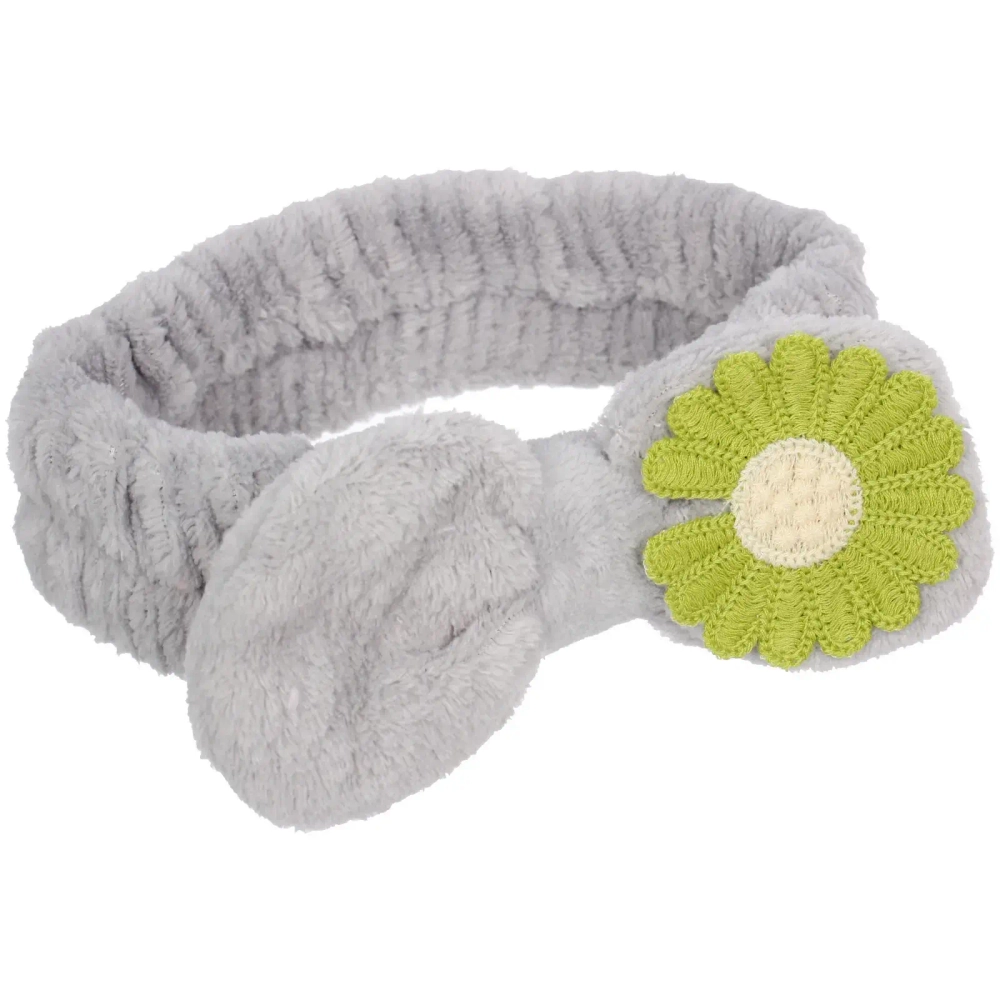 Повязка на голову косметическая «ДАЙМОНД РУШ», ромашка, цвет лавандовый, пудровый, небесный и серый, 20*5.5см (ZIP пакет)