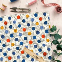 Ткань барби разноцветный горох