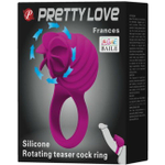 Перезаряжаемое эрекционное кольцо с ротационным клиторальным стимулятором FRANCES (3 режима) (Цвет: фуксия)