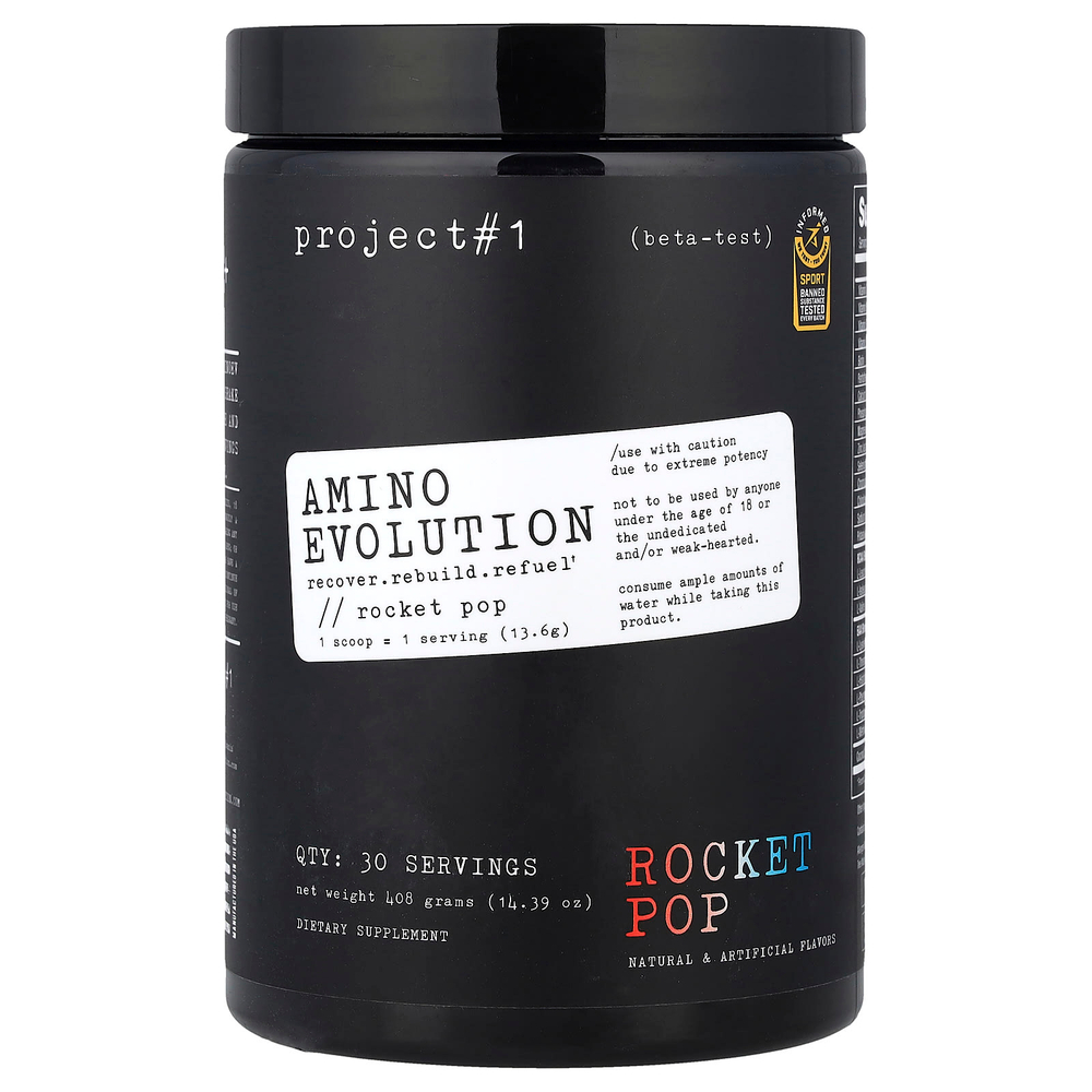 Project 1 Nutrition, Amino Evolution, рокет-поп, 408 г (14,39 унции)
