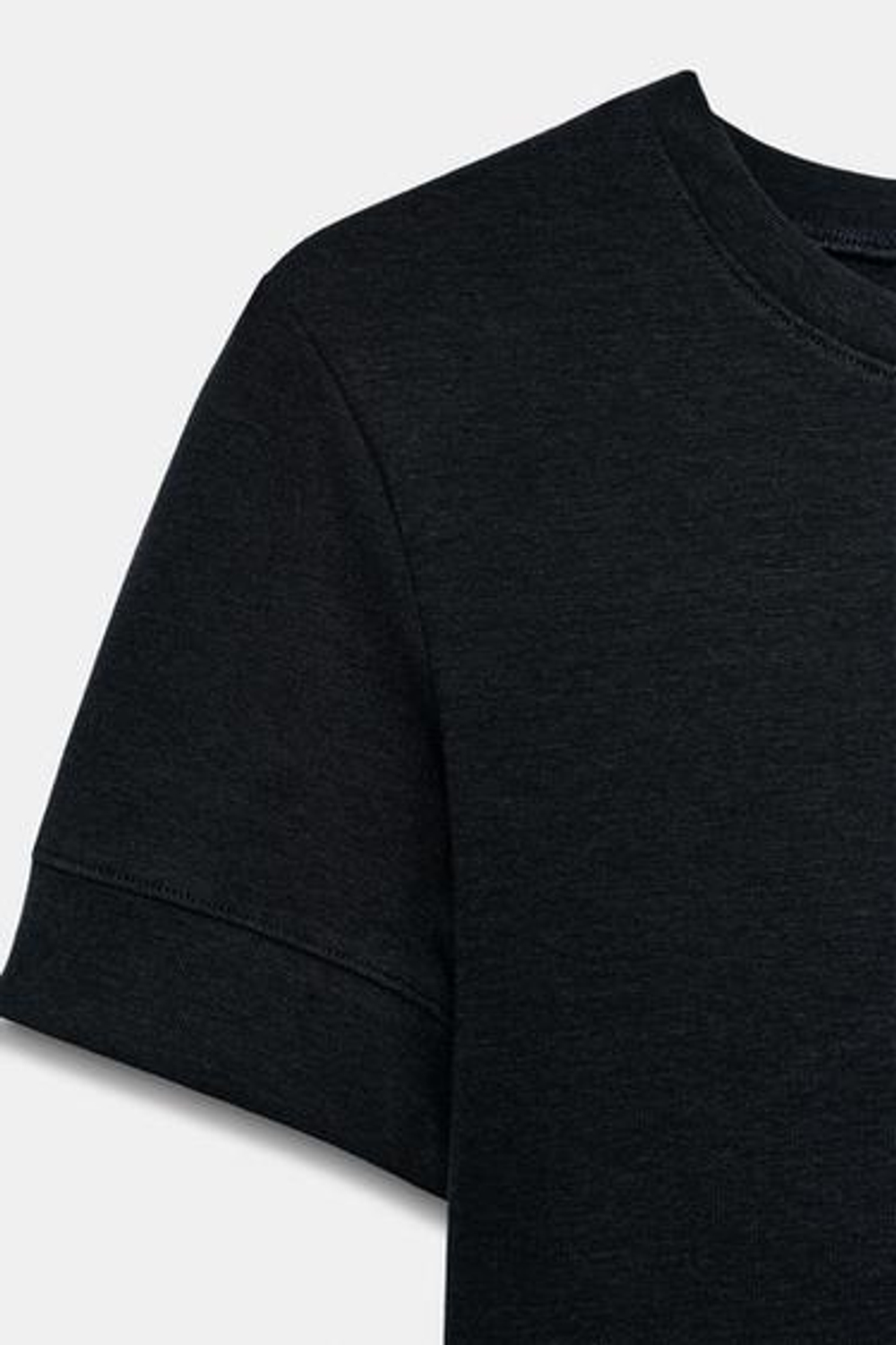 ZARA МИНИМАЛИСТИЧНАЯ ФУТБОЛКА С КОРОТКИМИ РУКАВАМИ, МОРСКОЙ СИНИЙ