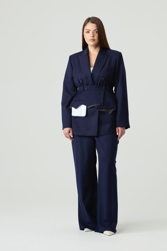 Брюки со стрелками, темно-синий