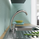 Смеситель для кухни 40k MIXLINE ML03-032 высокий излив б/отв боковая п/гайку (без подводки)