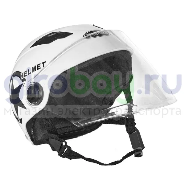 Шлем открытый Helmet NEW (Белый) фото 3 фото №5