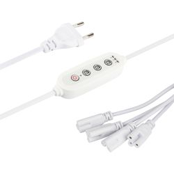 Разветвитель сетевой для линейных светильников ЭРА 4х IEC C5 3pin+timer на 4 точки с таймером 4, 8, 12H 2 м | Аксессуары для фито светильников