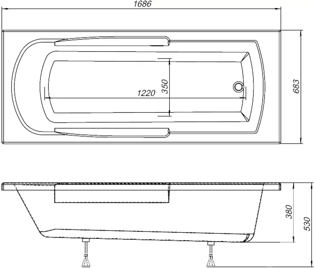 Акриловая ванна Aquanet Extra 170x70 (с каркасом)