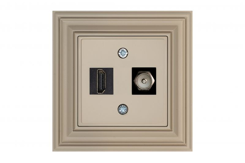 Розетка HDMI TV кремовая омбре LIREGUS RETRO