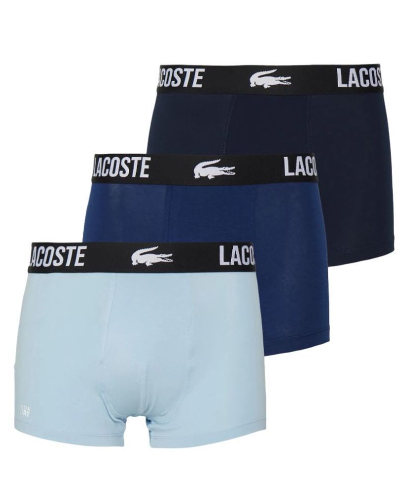 Мужские спортивные боксеры Lacoste Cotton Strech Trunk 3P - navy blue/methylene-creek