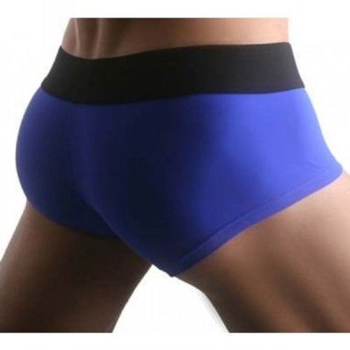 Мужские трусы боксеры  синие с черной резинкой HOM Sports Night Therapy  Trunk Blue