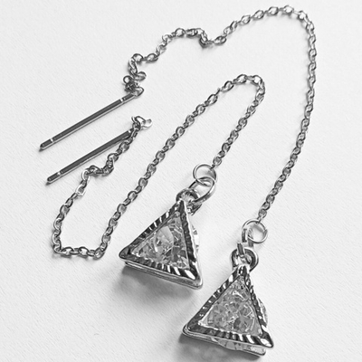 Стальные серьги протяжки "Треугольник" .