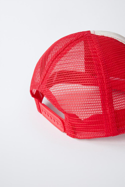 ZARA КЕПКА С СЕТЧАТОЙ ДЕТАЛЬЮ И ВЫШИВКОЙ СARS LIGHTNING MCQUEEN © DISNEY, КРАСНЫЙ